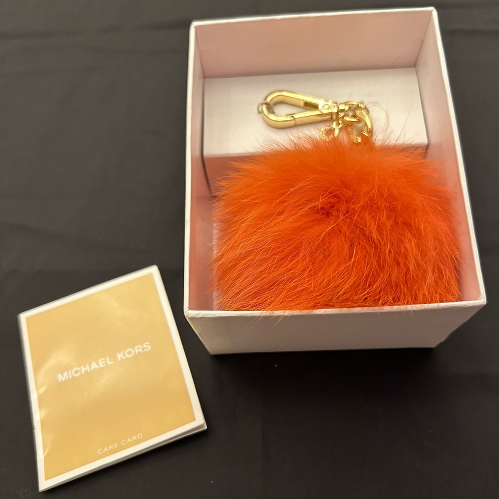 Michael Kors Tangerine Fur Pom Charm